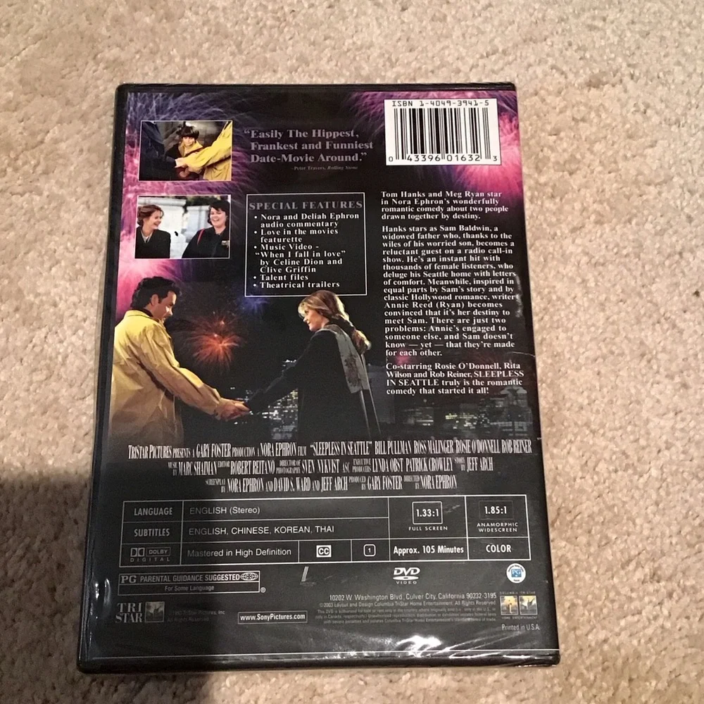 Sleepless in Seattle 10th Anniversary Edition DVD - Sealed - 5 for $5 - Picture 2 of 3